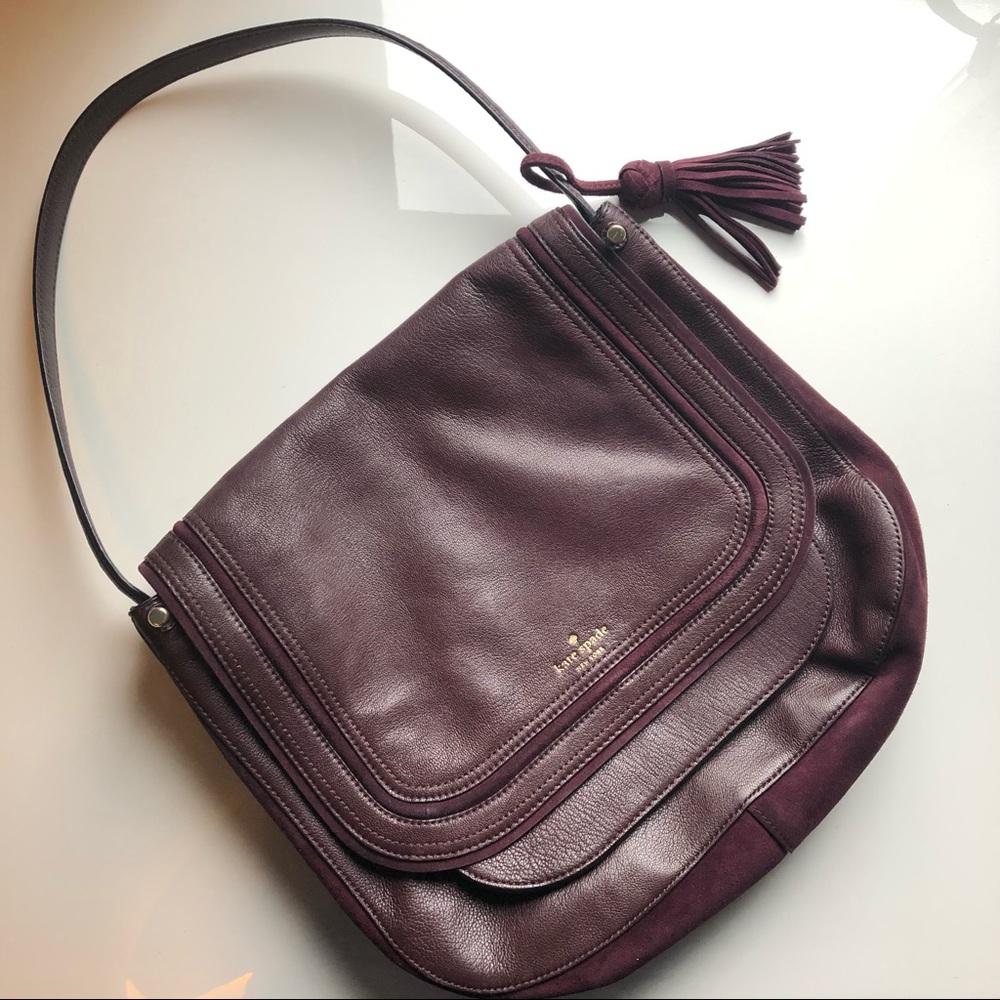 Kate Spade large burgundy shoulder bag EUC